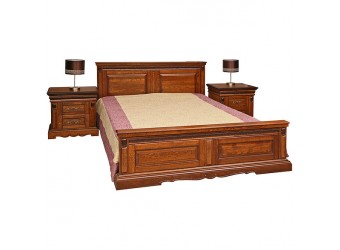 Кровать двойная "Милана" с высоким изножьем П294.21м/П294.05м/П294.06м (черешня)