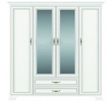 Четырехстворчатый шкаф для одежды с зеркалом Тиффани 4D2S крем вудлайн Четырехстворчатый шкаф для одежды с зеркалом Тиффани 4D2S крем вудлайн