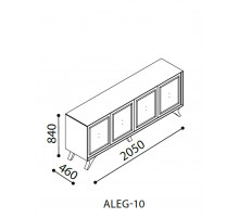 Длинный комод для посуды в гостиную Алегро ALEG-10 Длинный комод для посуды в гостиную Алегро ALEG-10