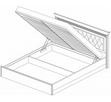 Кровать 1400/1600/1800 с подъемным механизмом Неаполь  Ясень анкор светлый (патина "серебро") экокожа polo белая
