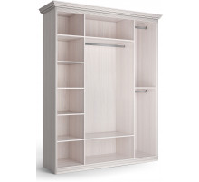 Шкаф 4-х дверный Неаполь Ясень анкор светлый (патина "серебро")