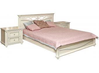 Двуспальная кровать «Валенсия 3М» П254.52 (античная темпера с серебром)