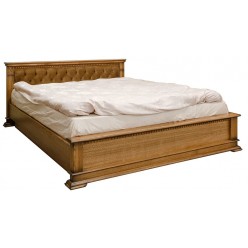 Двуспальная кровать «Верди Люкс» с мягкой спинкой 16/1ПП П434.08/1пп с подъёмным механизмом (дуб рустикаль с патинированием)