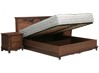 Кровать двойная Алези с низким изножьем (табак)