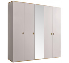 Пятистворчатый шкаф для одежды с зеркалом Rimini РМШ1/5 (слоновая кость) Пятистворчатый шкаф для одежды с зеркалом Rimini РМШ1/5 (слоновая кость)
