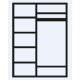 Трехстворчатый шкаф для одежды с зеркалом Тиффани Премиум ТФШ1/3(П) (черный, золото)
