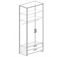 Двухдверный шкаф для одежды Гранж 981 Двухдверный шкаф для одежды Гранж 981