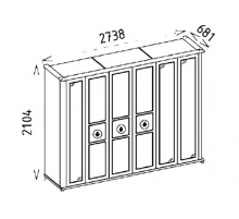 Шкаф платяной 6-ти дверный Мистраль (Mistral) MIST-34 Шкаф платяной 6-ти дверный Мистраль (Mistral) MIST-34